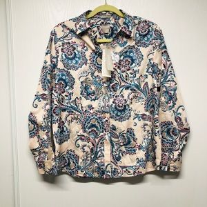 Chico’s No Iron Floral shirt size 1